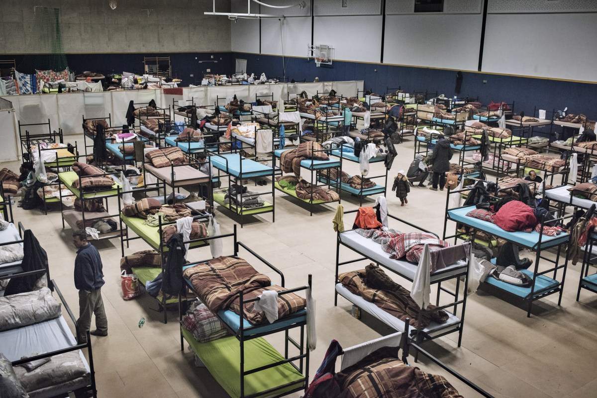 An empty emergency shelter in the Moabit district of Berlin