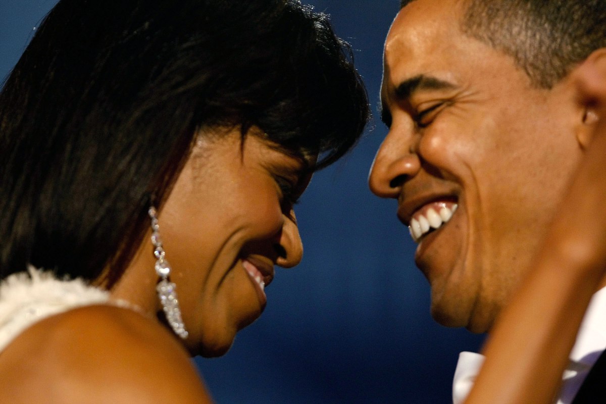 Barack Obama and Michelle Obama attend the Neighborhood Inaugural Ball at the Washington Convention Center in Washington D.C., on Jan. 20, 2009.
