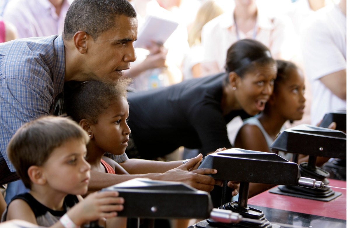 Barack Obama, Michelle Obama, Malia Obama, Sasha Obama