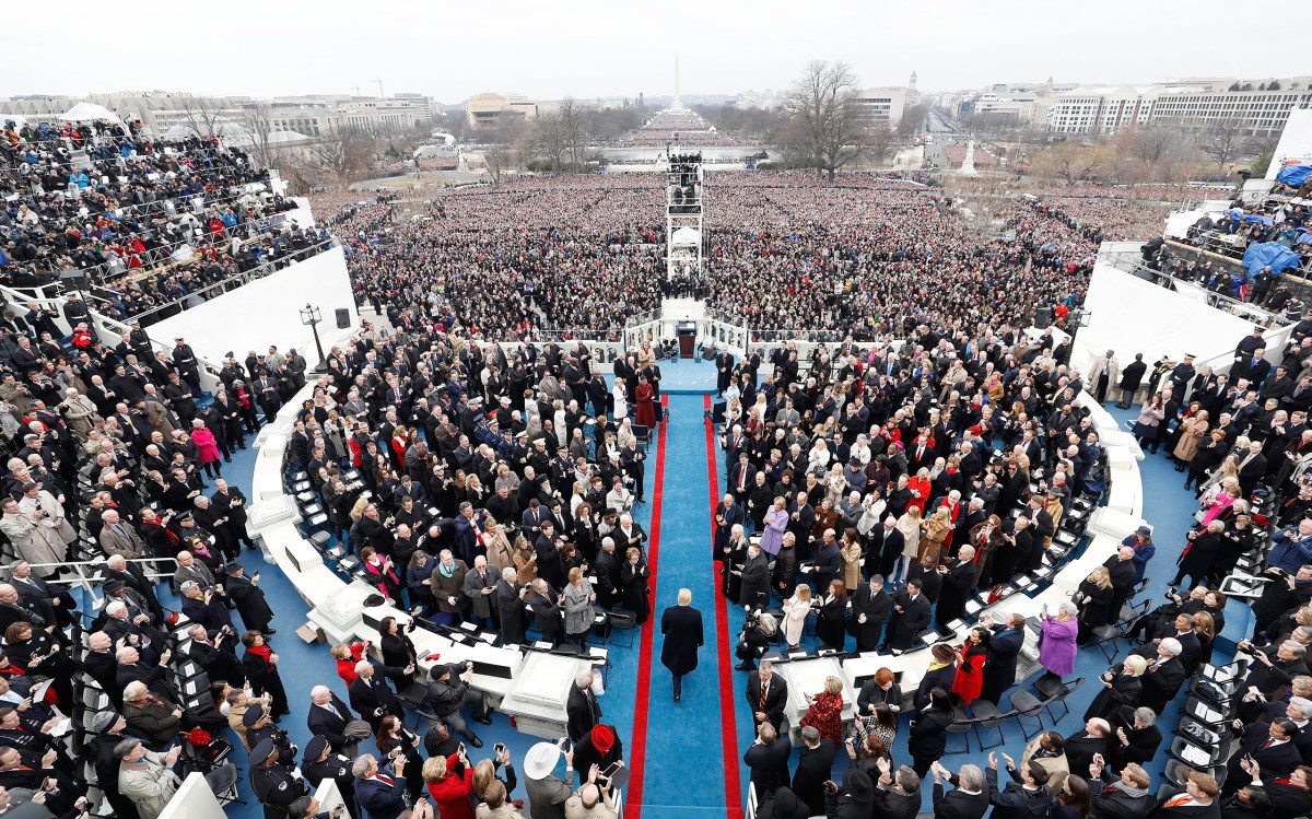 President-elect Donald J. Trump arrives to be sworn in as the 45th President of the United States in Washington on Jan. 20, 2017.