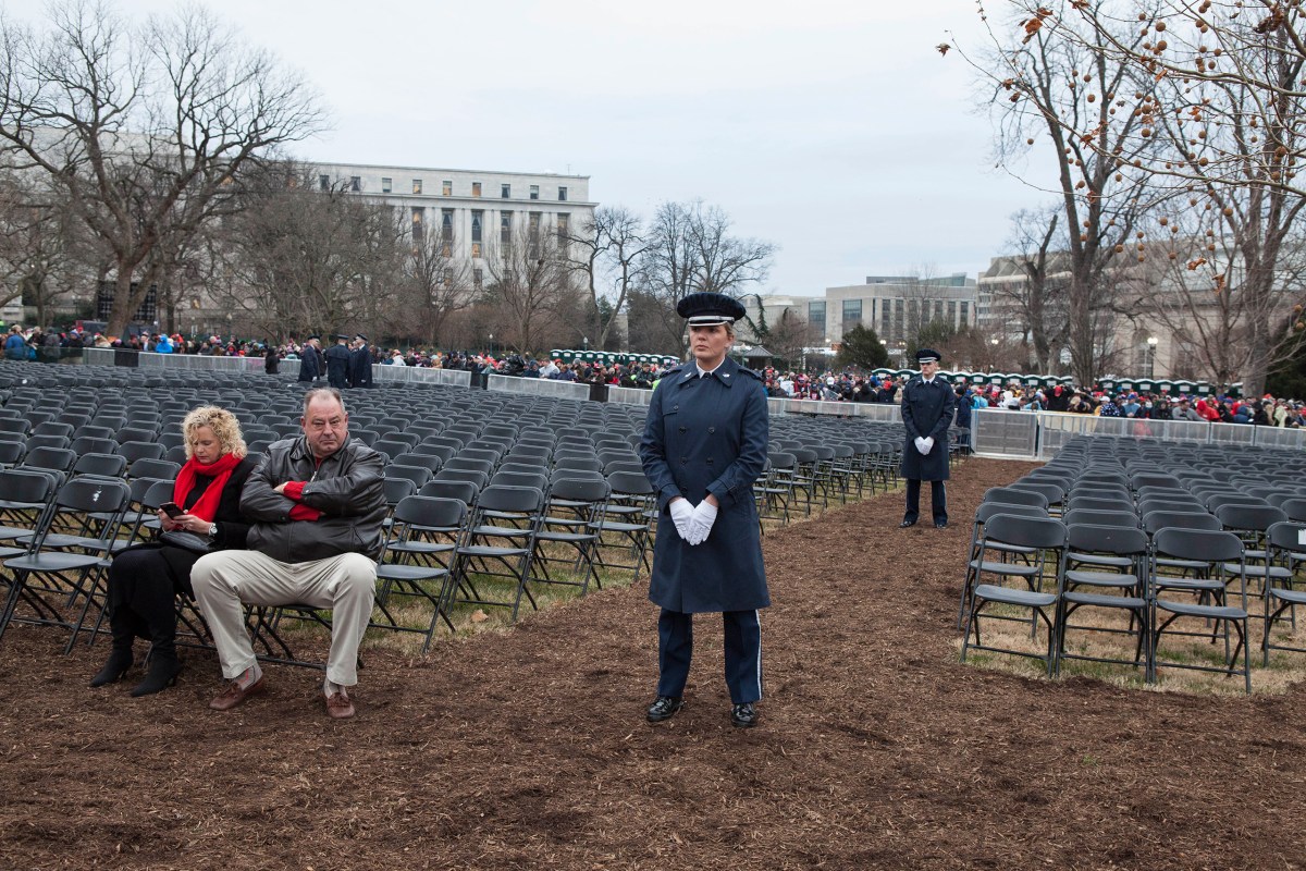 Capitol grounds during the inauguration ceremony of President Trump in Washington, D.C., on Jan. 20, 2017.