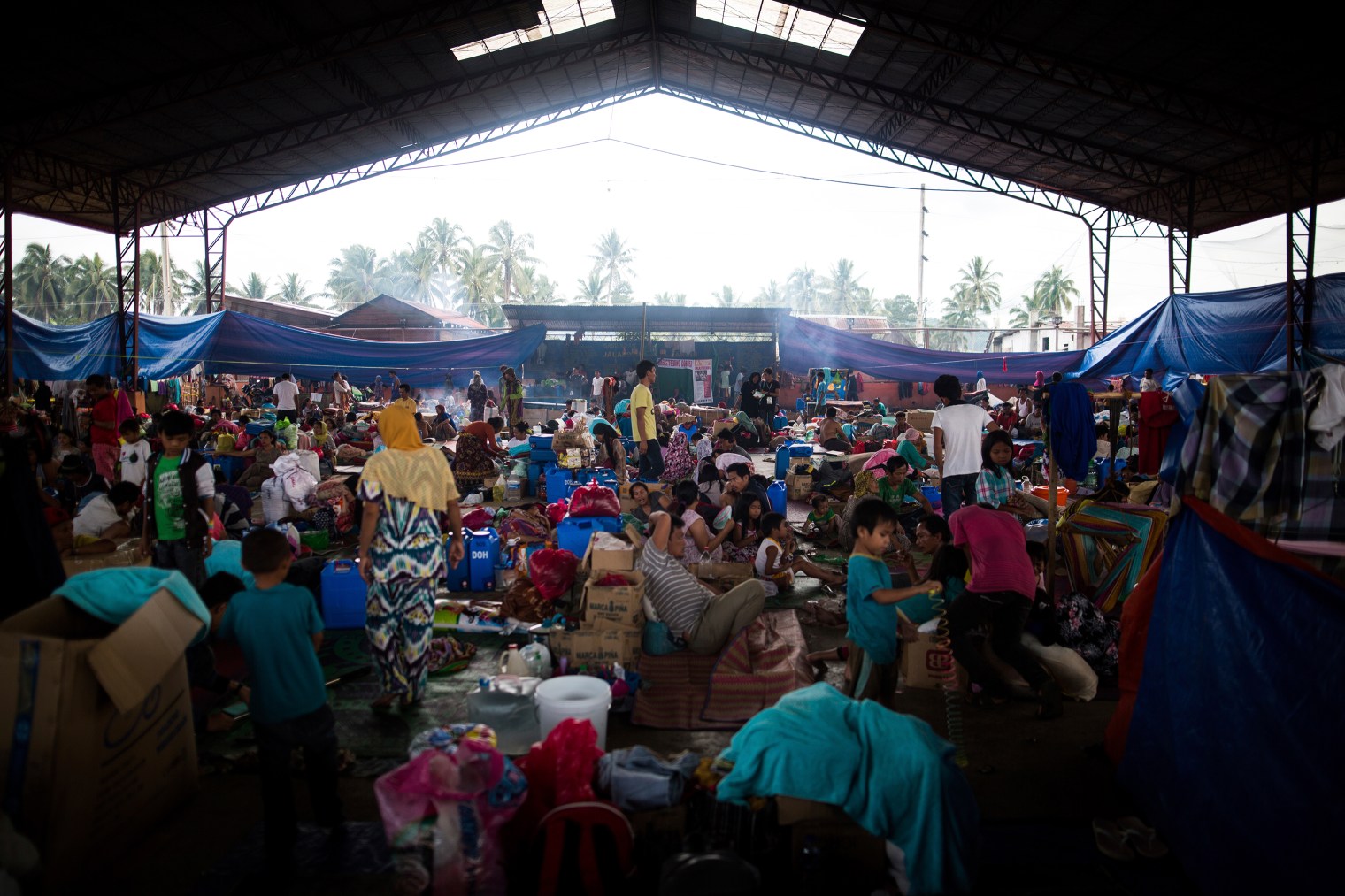 Displaced residents at a temporary evacuation center in Saguiaran, Marawi, on June 10. Richard Atrero de Guzman—NurPhoto/Sipa USA/AP