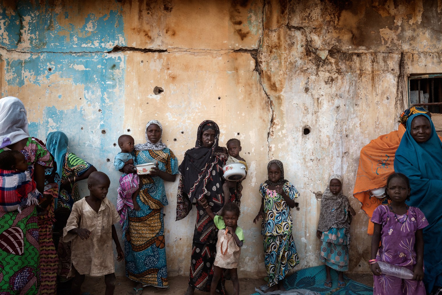 Women and children at a camp for internally displaced persons in Dikwa, Nigeria.