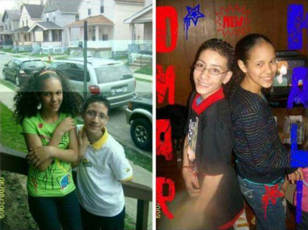 Childhood snapshots of Kaliesha Andino and Luis Omar Ocasio-Capo who had been friends since middle school.