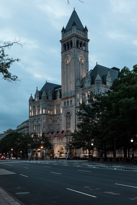 The view of Trump International Hotel Washington, D.C. The Old Post Office Pavilion is the second tallest building in D.C., after the Washington Monument. Christopher Morris—VII for TIME