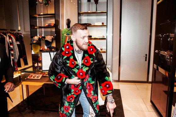 UFC lightweight champion Conor McGregor on a nighttime shopping outing at a mall in Las Vegas.