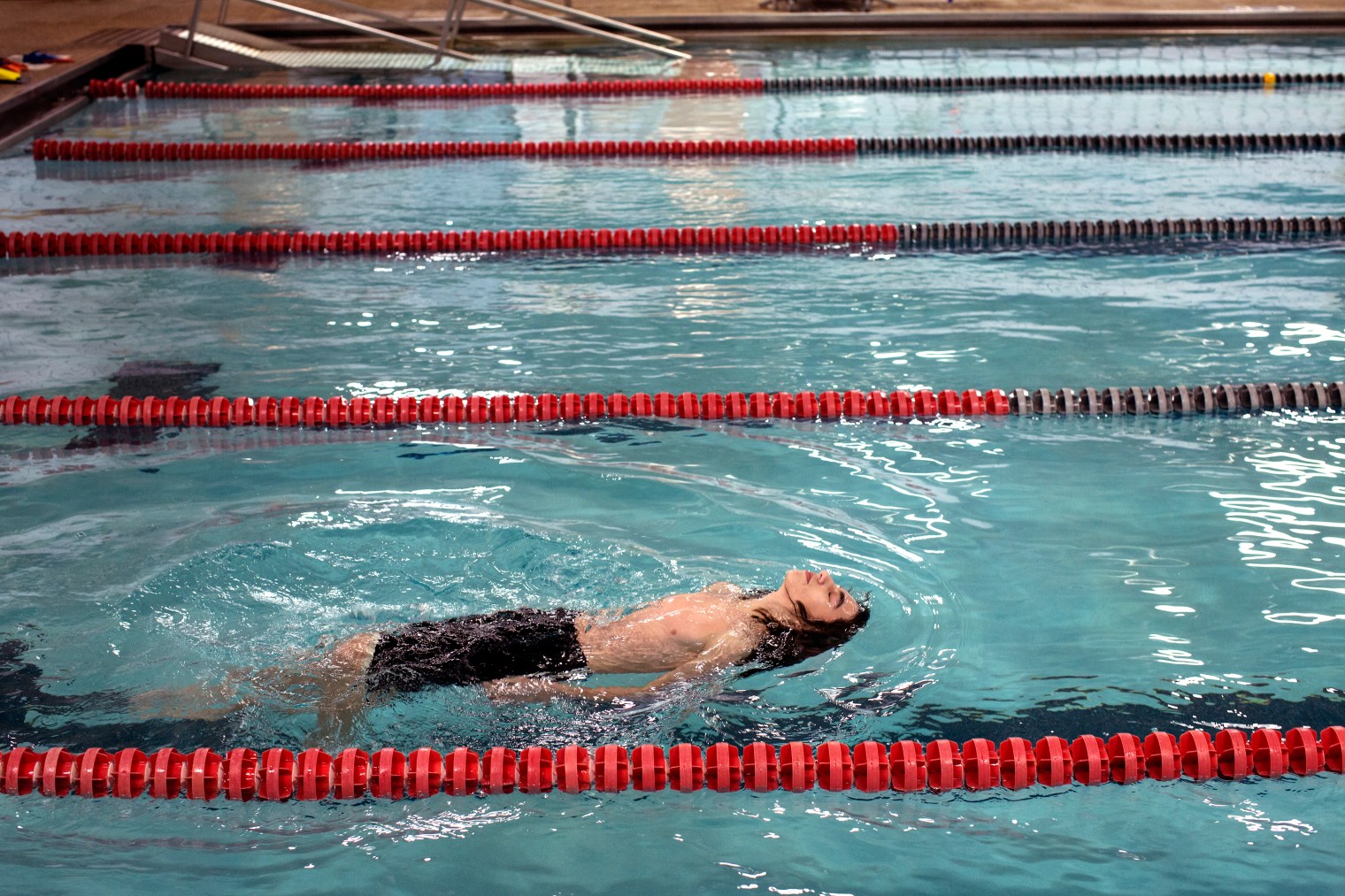 Nazeer Tameem swims at recreation facility.