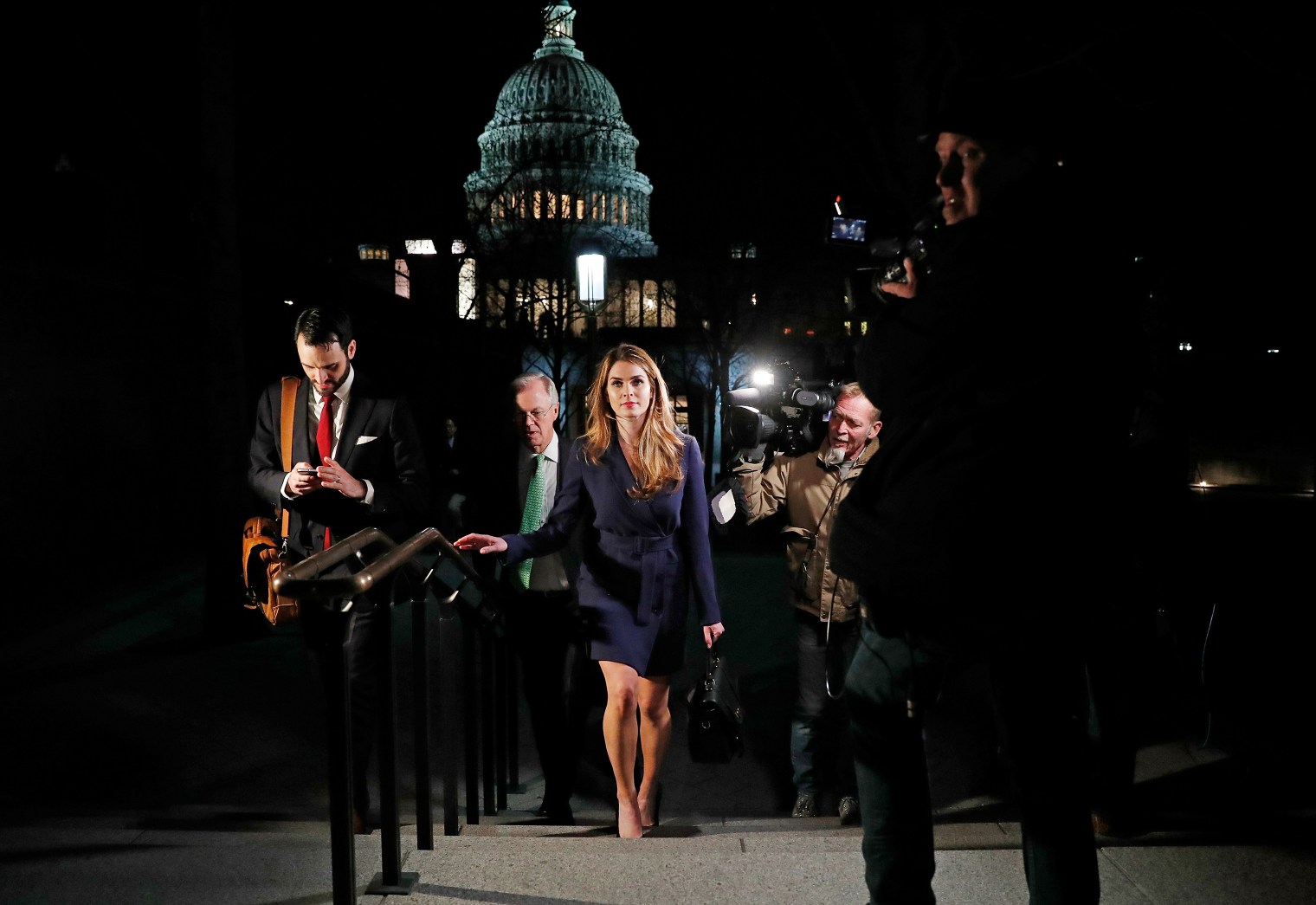 Hope Hicks, the White House communications director, leaves the Capitol on Feb. 27